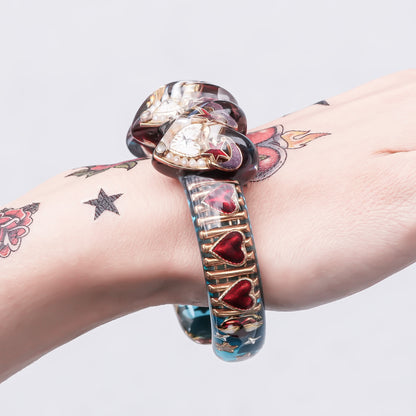 Tri-Heart Aurora Bracelet -Purple × Blue