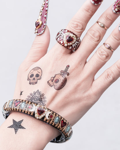 Turquoise Moonlight Heart Bracelet - Dark blue