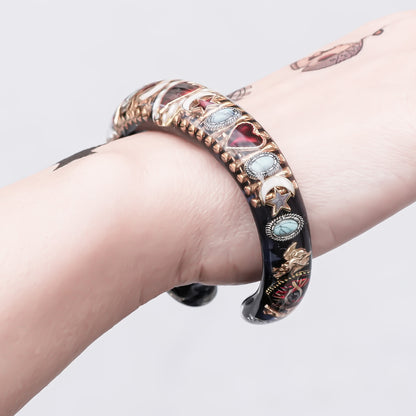 Turquoise Moonlight Heart Bracelet - Dark blue