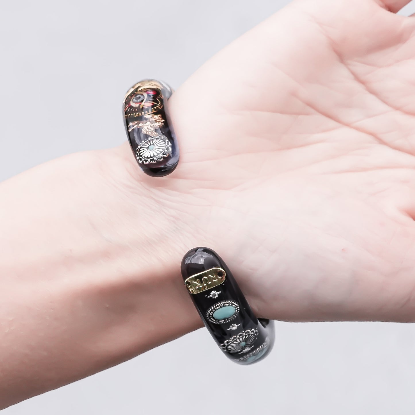 Turquoise Moonlight Heart Bracelet - Dark blue