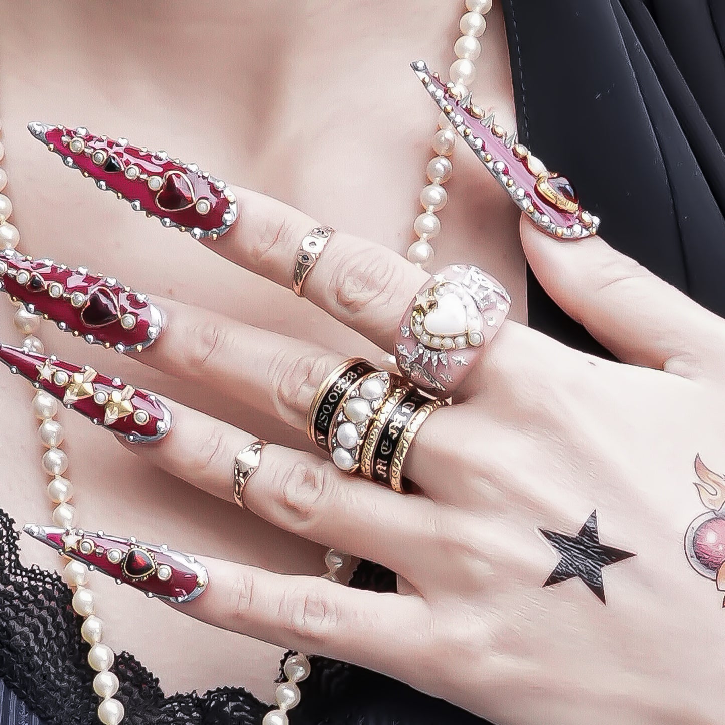 Starlit Heart Ring - Smoky Pink 3 / #14