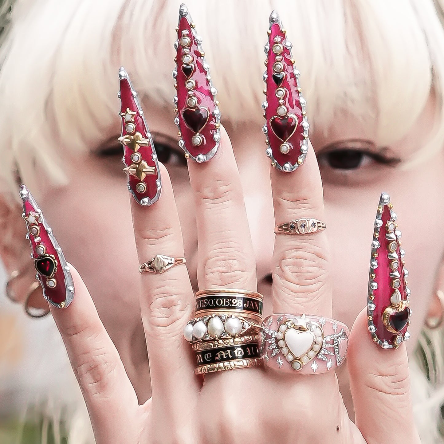 Starlit Heart Ring - Smoky Pink 3 / #14