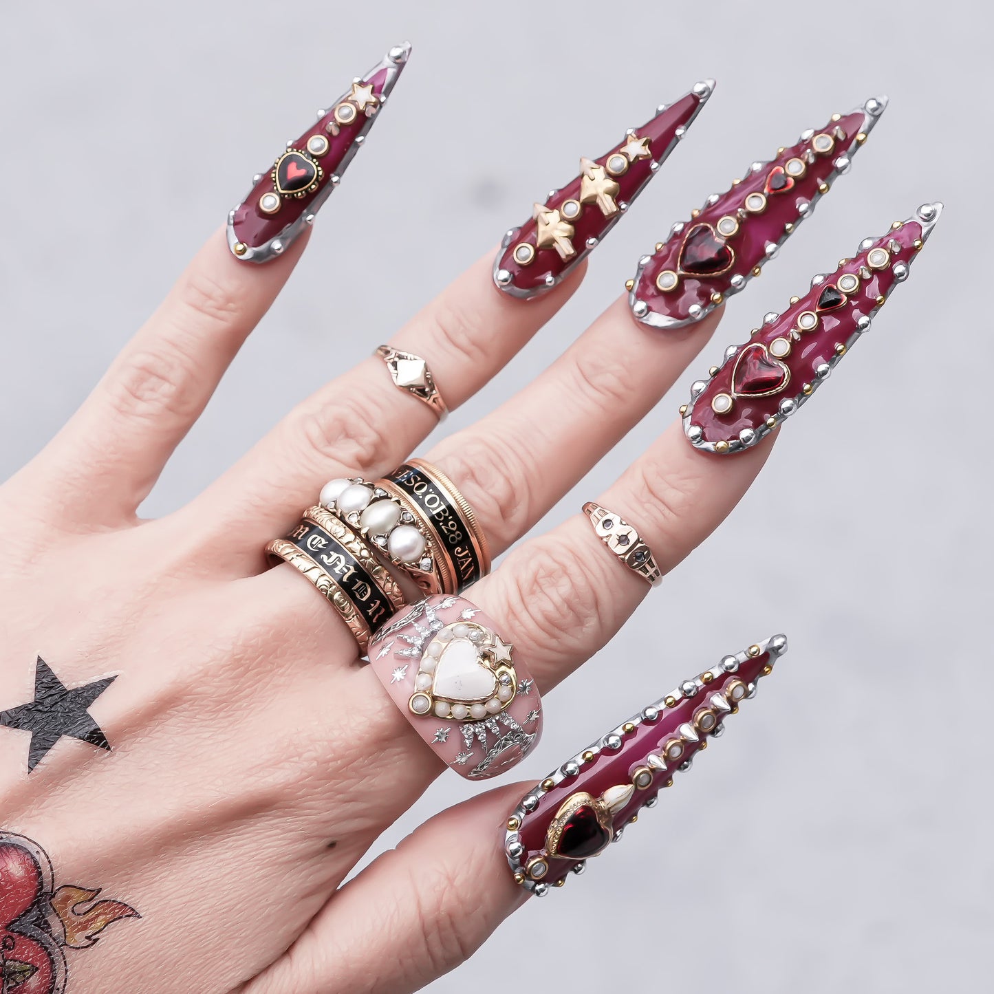 Starlit Heart Ring - Smoky Pink 3 / #14