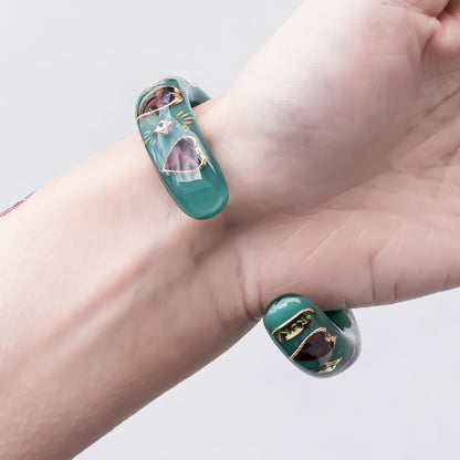 Eternal Vision Heart Bracelet – Green