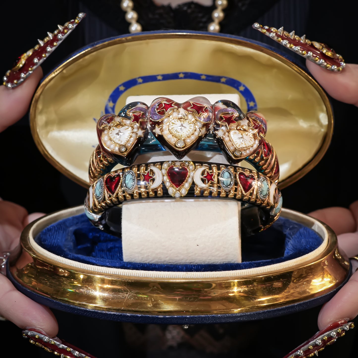 Tri-Heart Aurora Bracelet -Purple × Blue