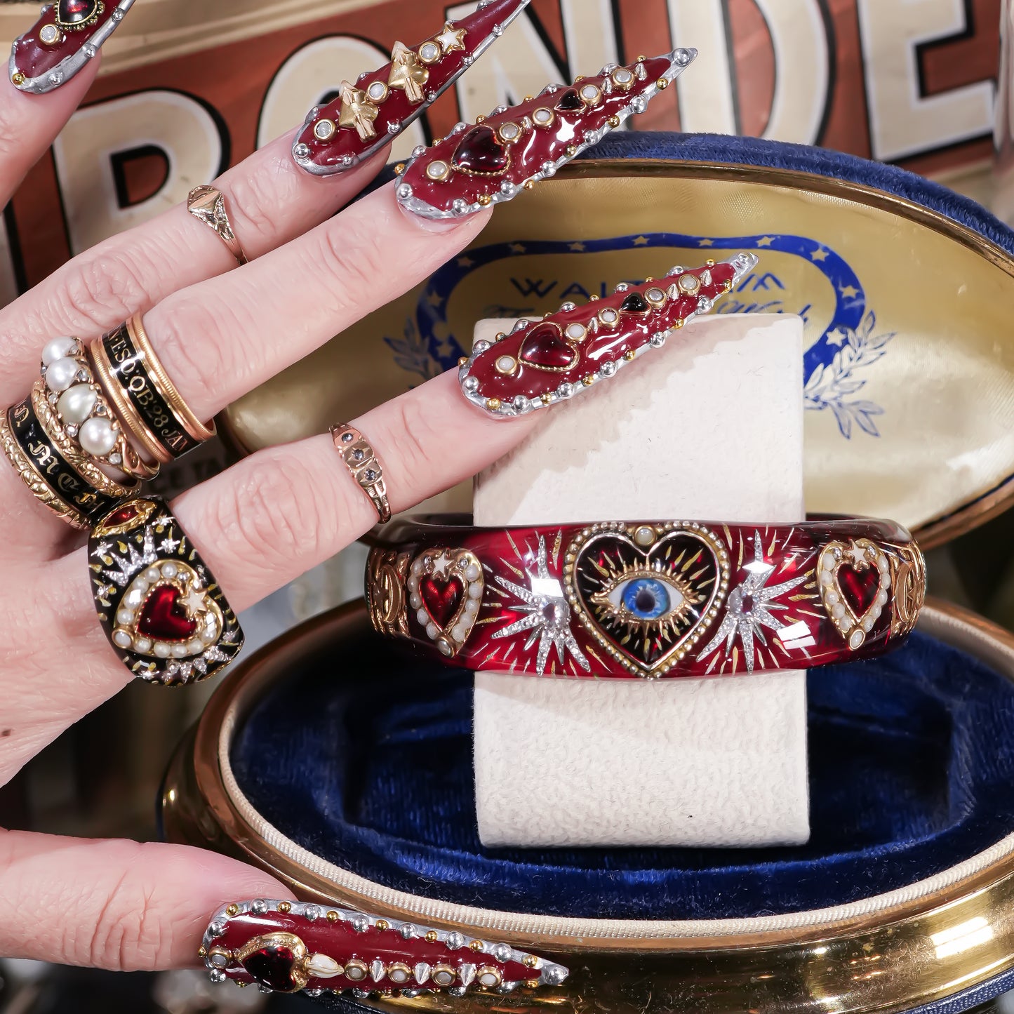 Mystic Eye Heart Bracelet - Red