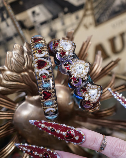 Tri-Heart Aurora Bracelet -Purple × Blue