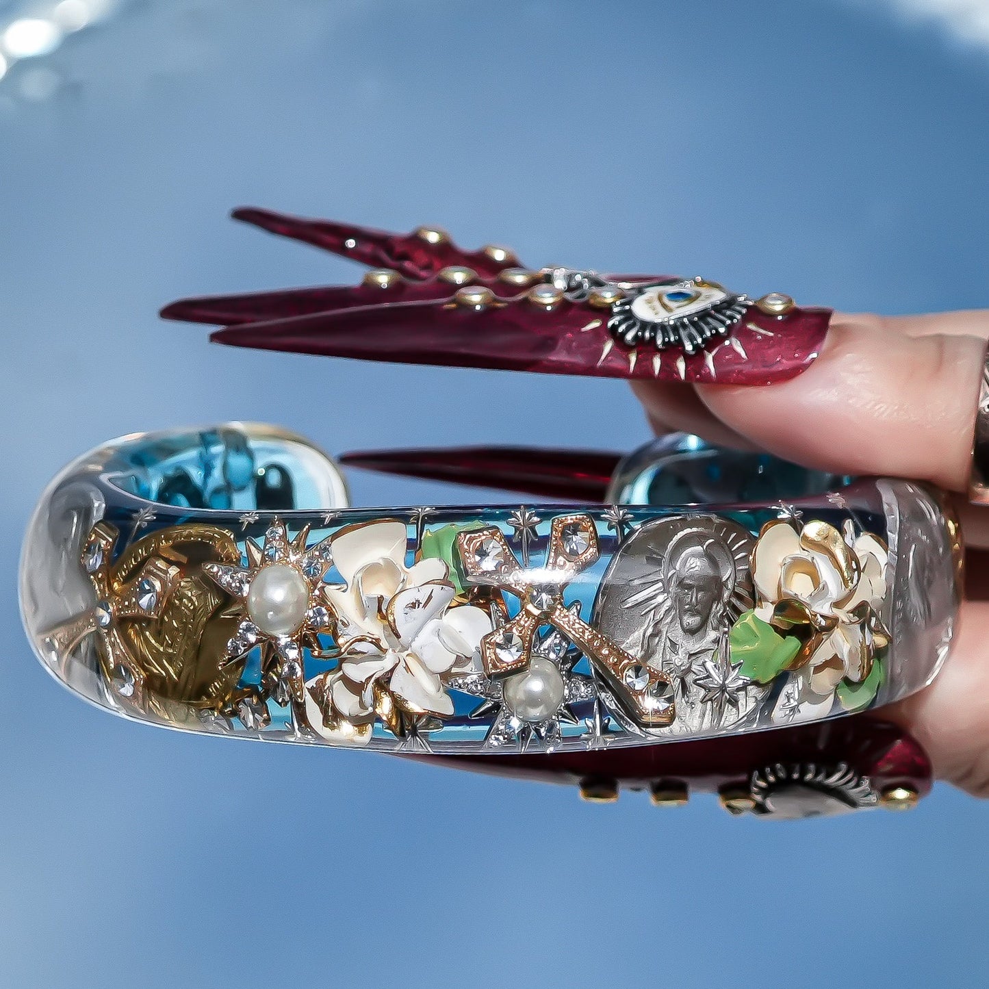 Blue Sky Talisman Bracelet - Sky Blue × White