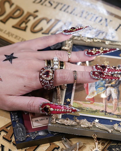 Starlit Heart Ring - Red  / #13