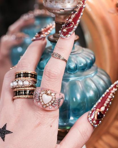 Starlit Heart Ring - Smoky Pink 3 / #14