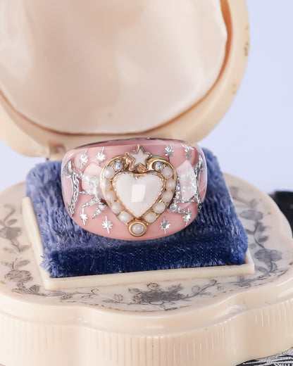 Starlit Heart Ring - Smoky Pink 2 / #13