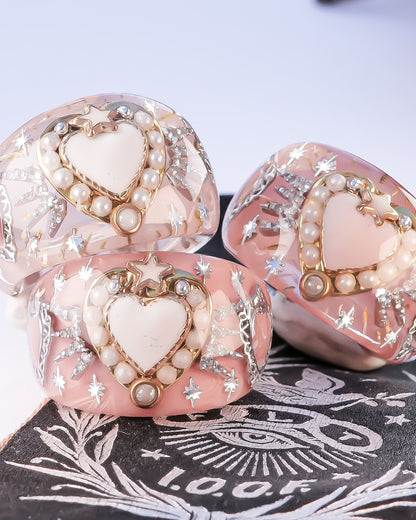 Starlit Heart Ring - Smoky Pink 3 / #14