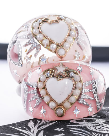 Starlit Heart Ring - Smoky Pink 2 / #13