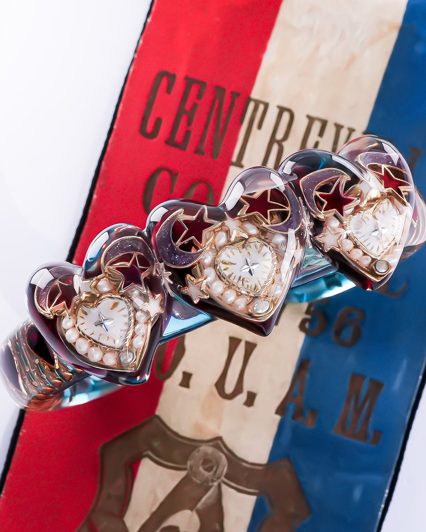 Tri-Heart Aurora Bracelet -Purple × Blue