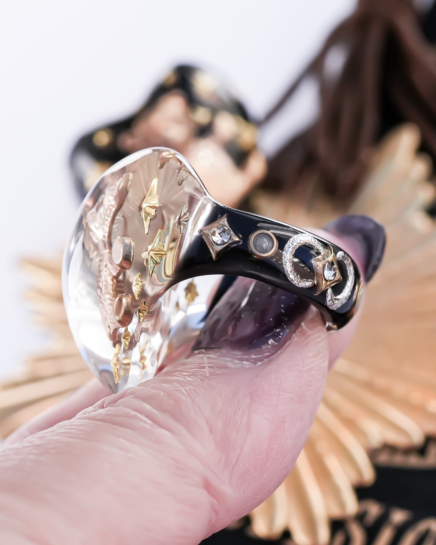 Bear Heart Ring - Clear / #10 #13