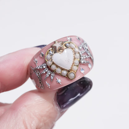 Starlit Heart Ring - Smoky Pink 2 / #13
