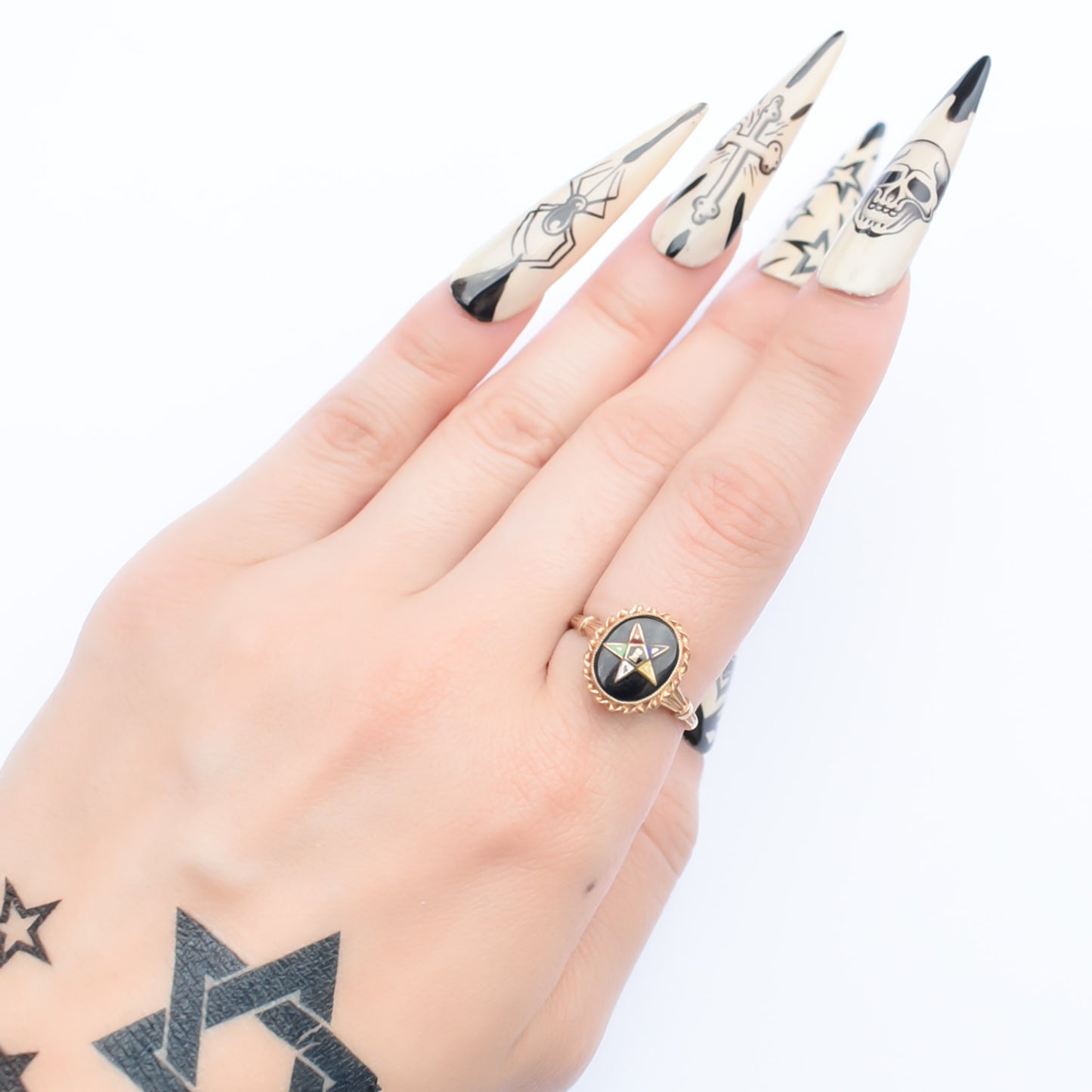 MASONIC EASTERN STAR RING / USA (10K) #12.5