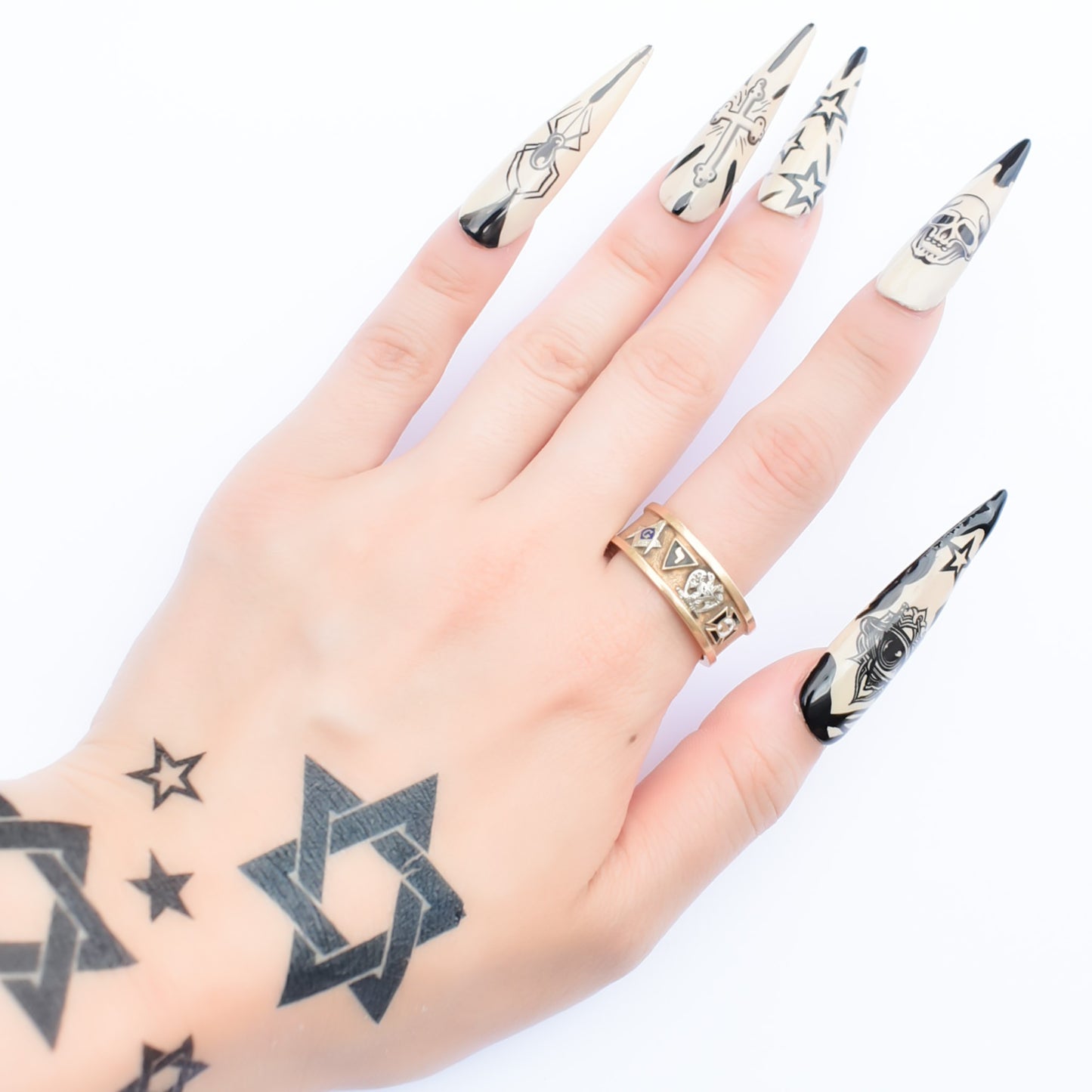 SLIM MASONIC RING / USA (14K) #23