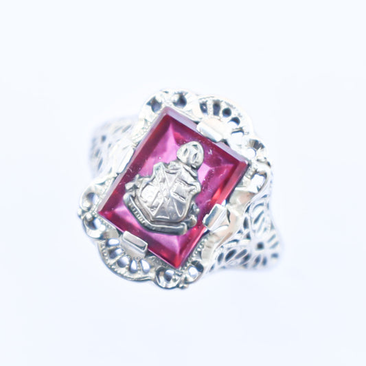 GARNET RING / 14KWG / USA / #11