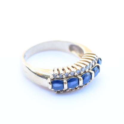 BLUE SAPPHIRE RING / DIAMOND / USA / 14KYG / #14