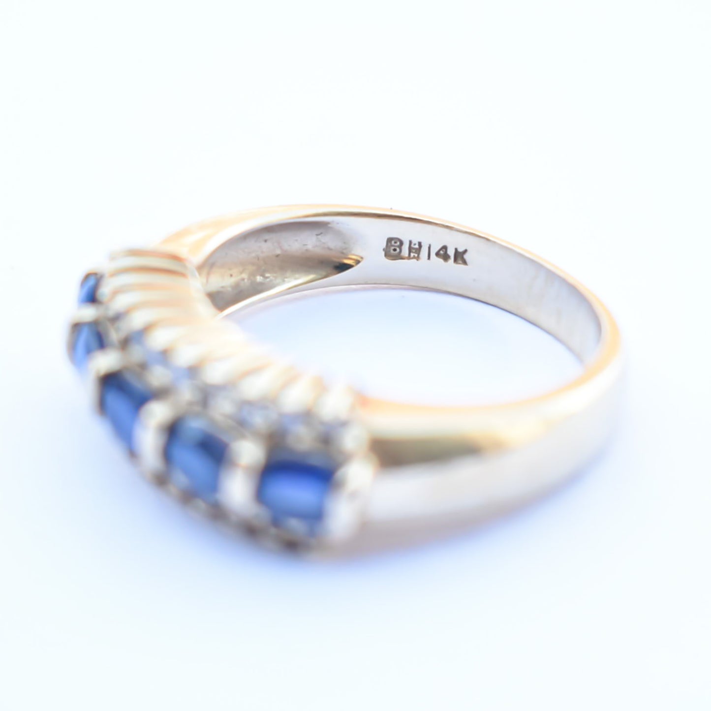 BLUE SAPPHIRE RING / DIAMOND / USA / 14KYG / #14