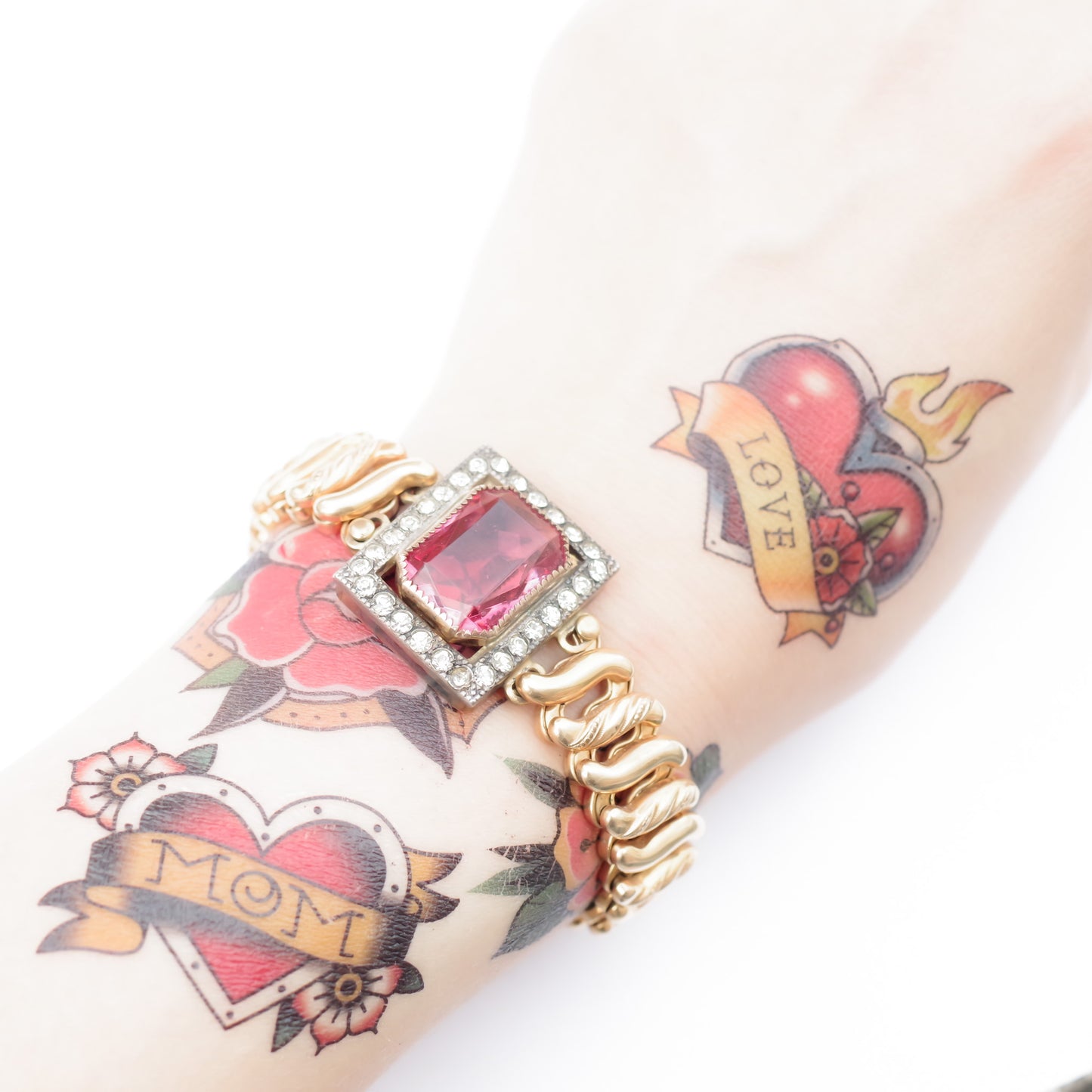 SWEET HEART BRACELET / USA / 14KGF / PINK