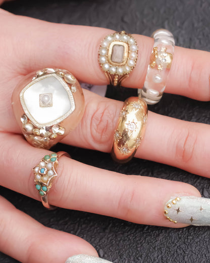 MOURNING RING / LONDON / 18K / #11.5
