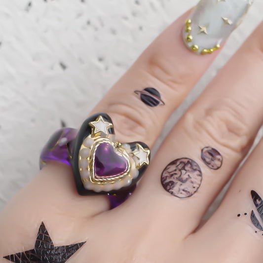 LOVE RING / HEART / PURPLE / #4 