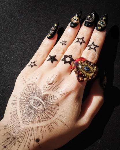 EYE HEART RING / RED / #15
