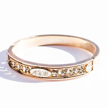 ANTIQUE BANGLE / USA / ALPHABET  / 14KGF