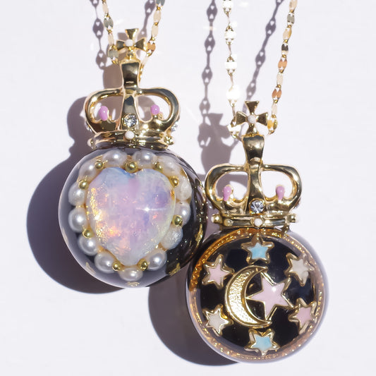 PINK OPAL NECKLACE / HEART＆MOON STAR / CROWN 2