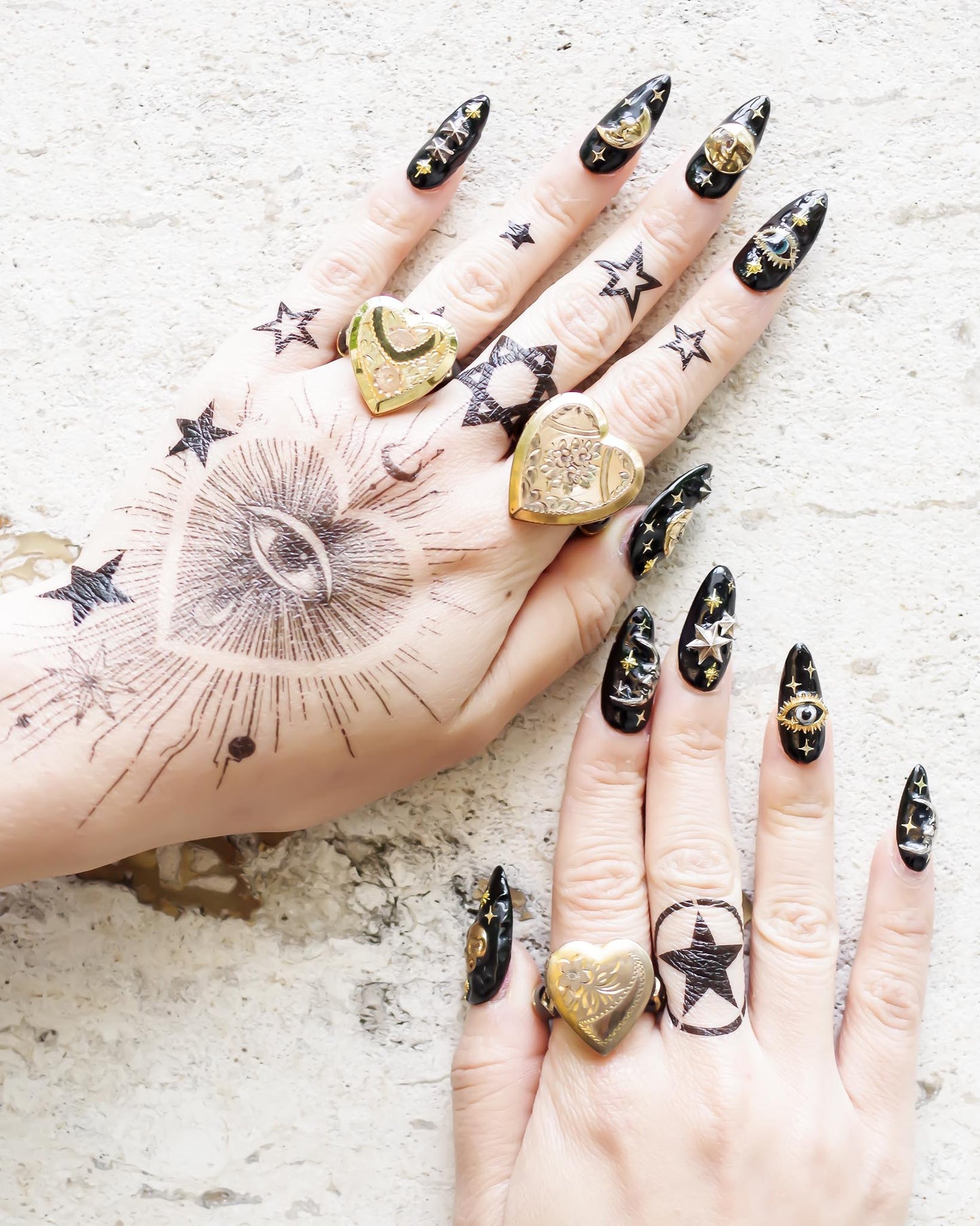 HEART LOCKET RING / FLOWER / #12 / 14KGF