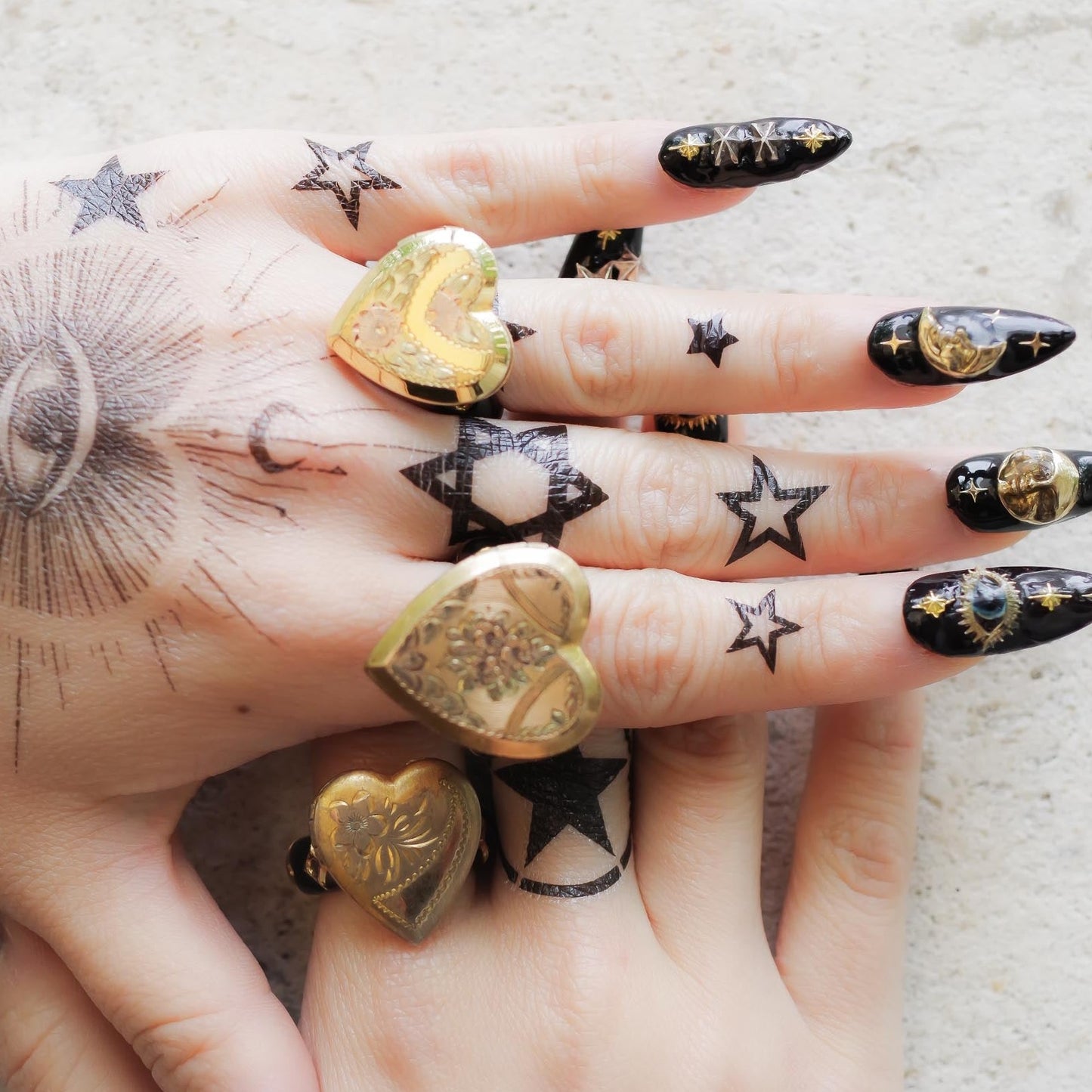 HEART LOCKET RING / FLOWER / #12 / 14KGF