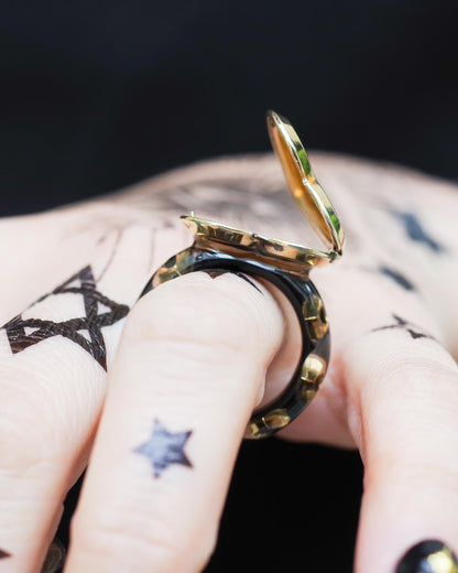 HEART LOCKET RING / FLOWER / #12