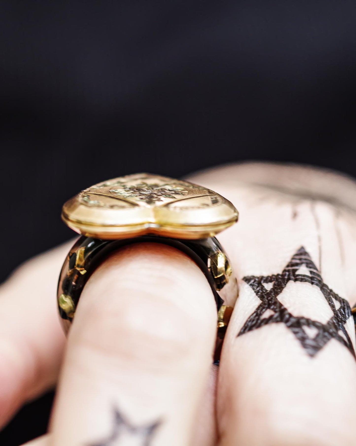 HEART LOCKET RING / FLOWER / #12