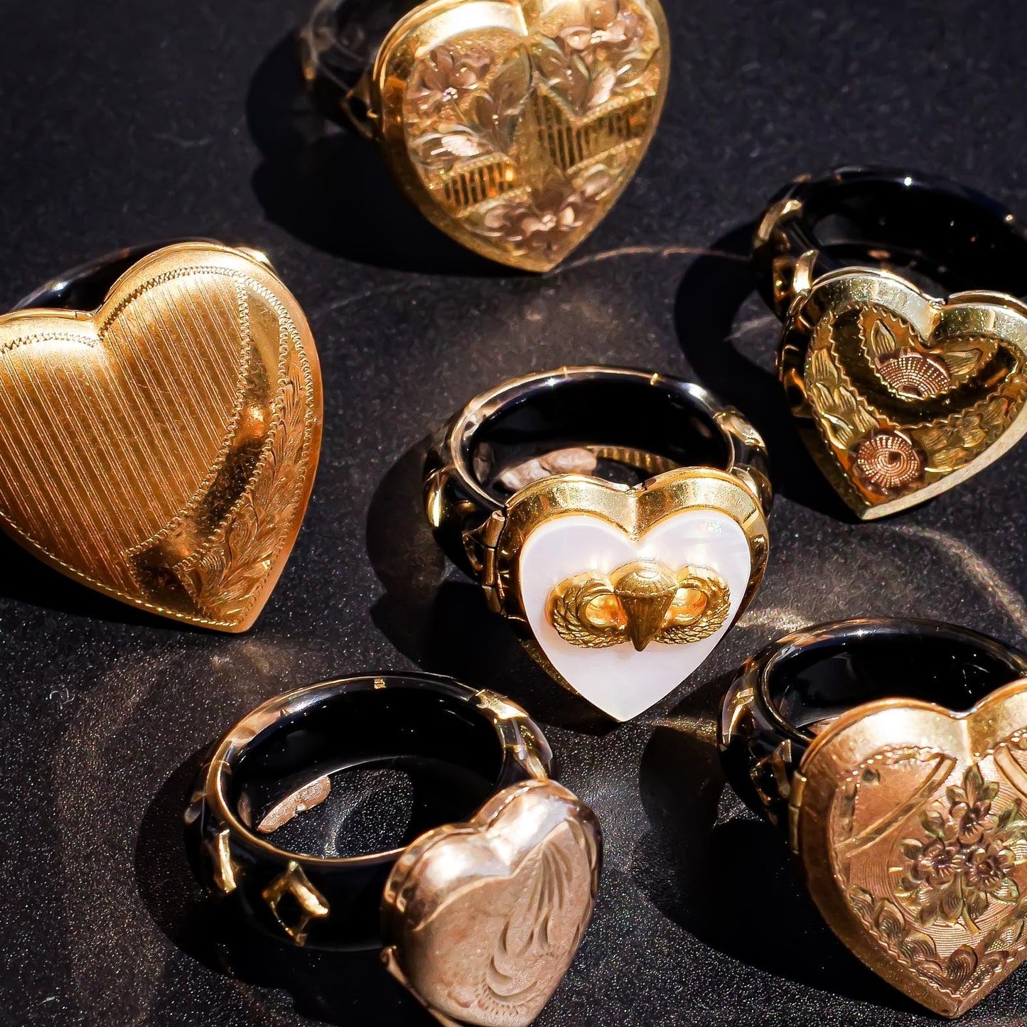 HEART LOCKET RING / BIG HEART / #13 / 14KGF