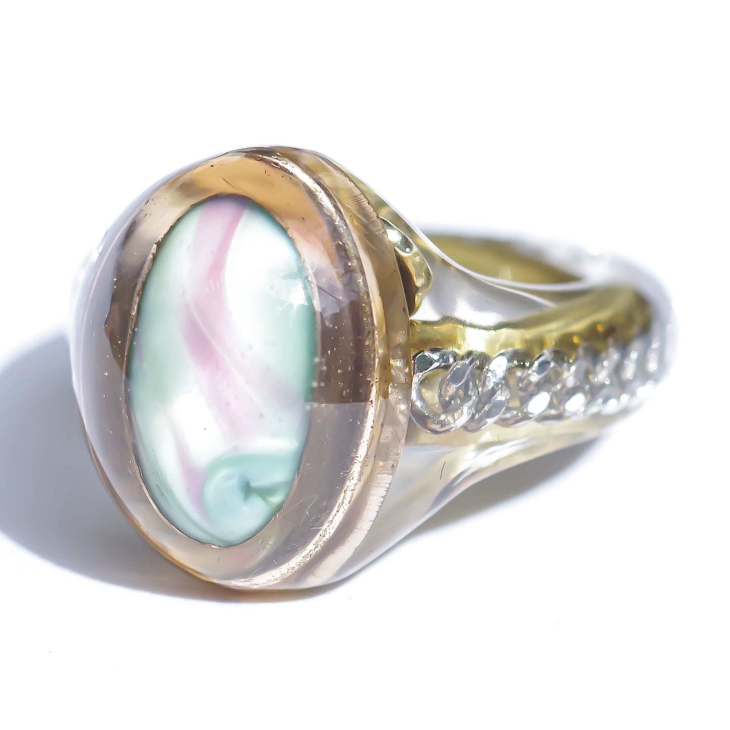 BROOCH ANTIQUE RING / USA / GREEN / PURPLE #16