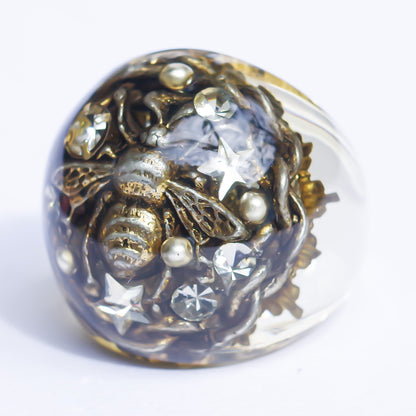 BEE RING / BLACK / STAR / #20