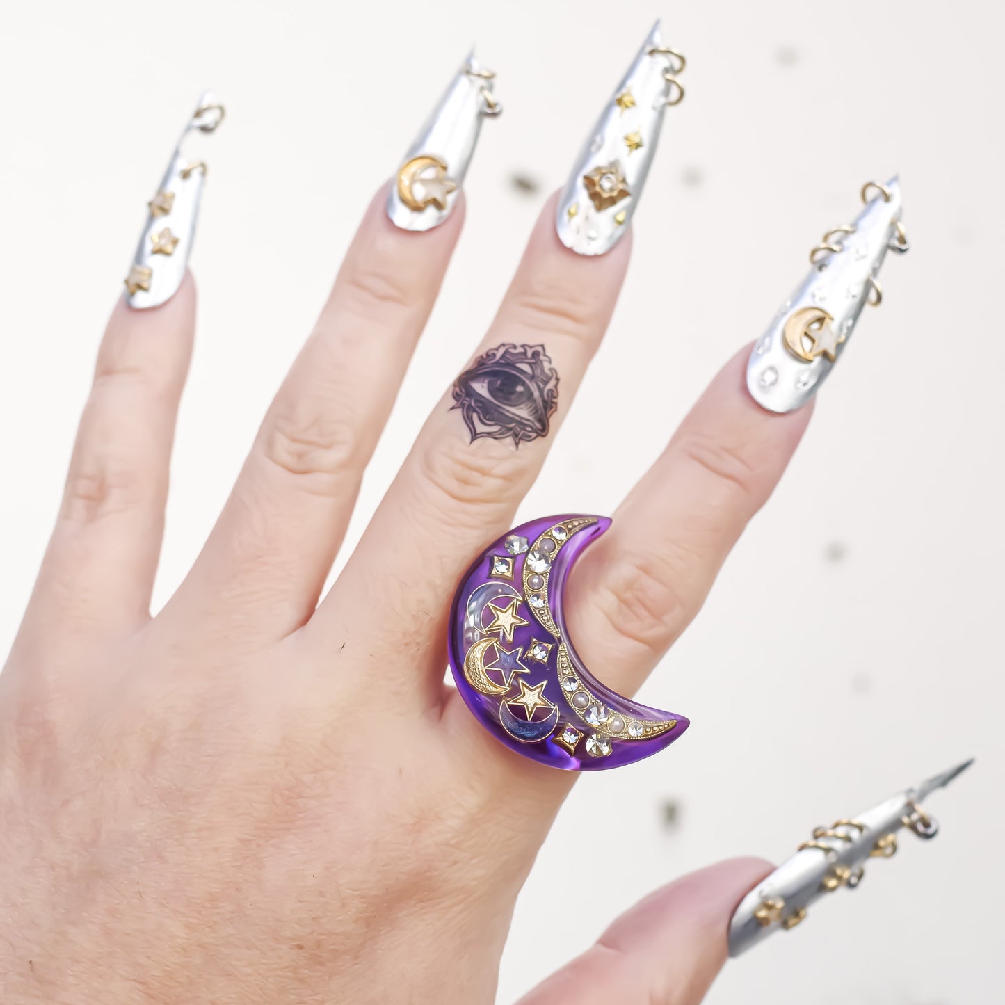MOON RING / PURPLE / CLEAR / #13