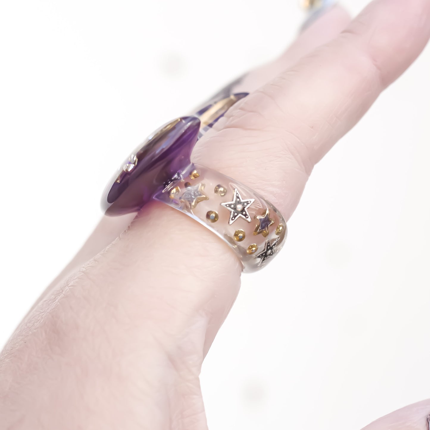 MOON RING / PURPLE / CLEAR / #13