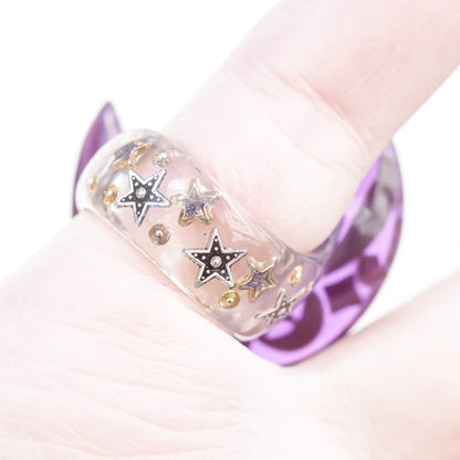 MOON RING / PURPLE / CLEAR / #13
