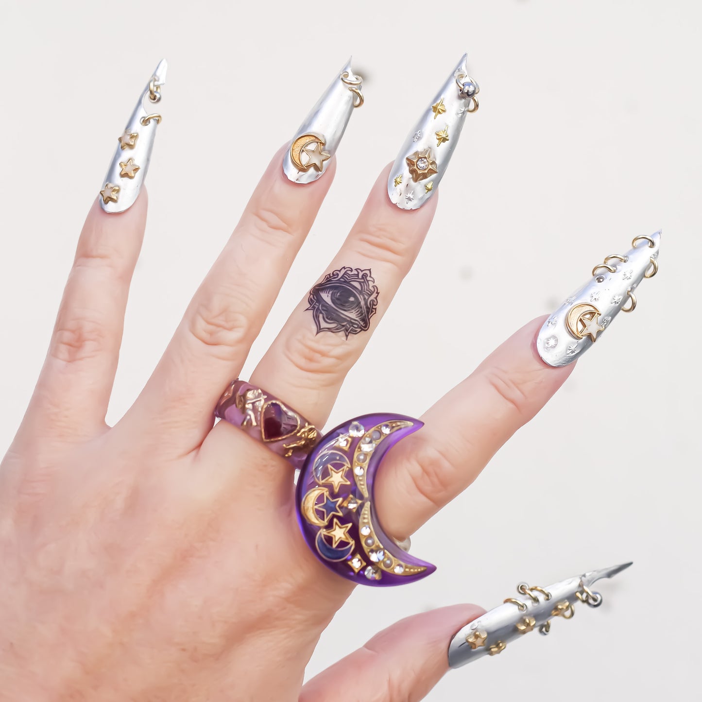 MOON RING / PURPLE / CLEAR / #13