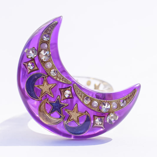 Mystic Moon Ring - Purple × Gold / #13