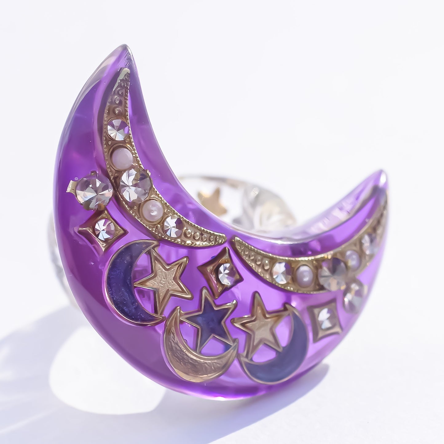 MOON RING / PURPLE / CLEAR / #13