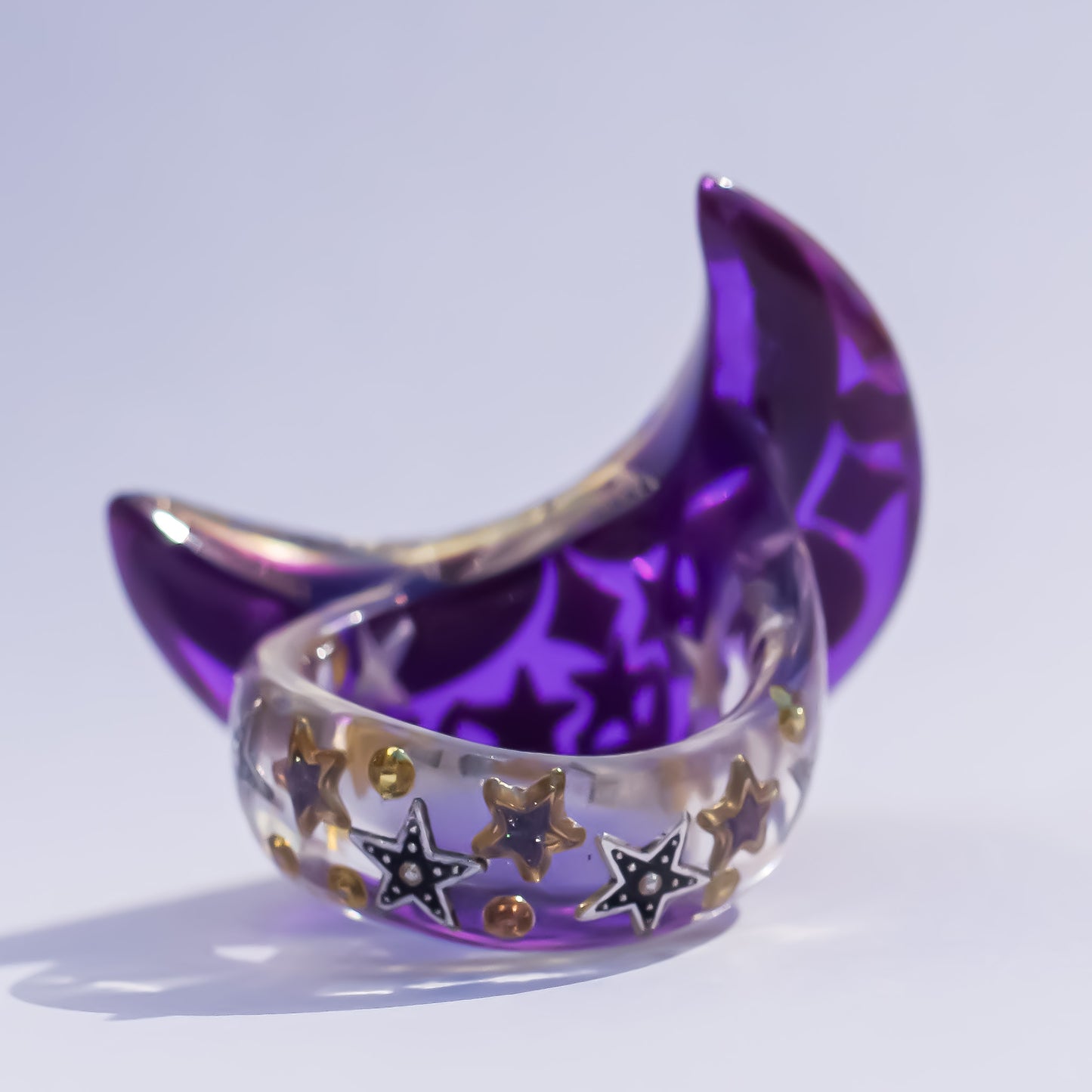 MOON RING / PURPLE / CLEAR / #13