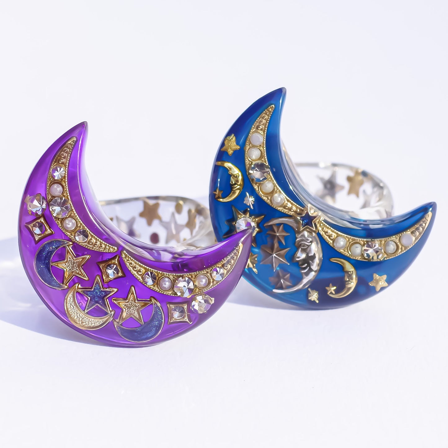 MOON RING / PURPLE / CLEAR / #13