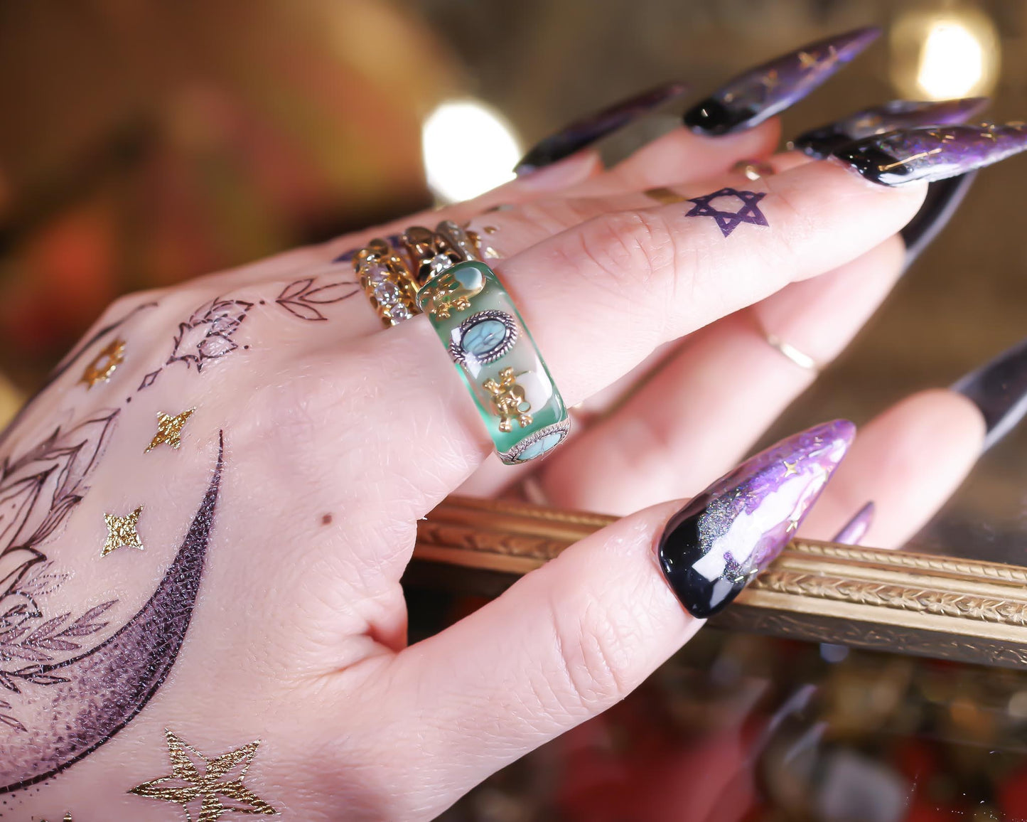 MEMENTO MORI RING / GREEN / TURQUOISE / #10 