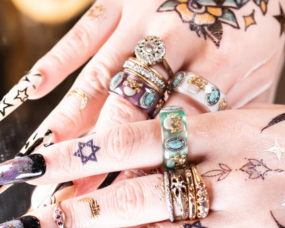 MEMENTO MORI RING / GREEN / TURQUOISE / #10 
