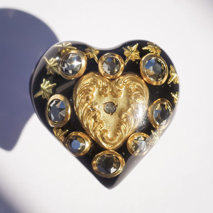 LOVE RING / HEART / GOLD / BLACK / #14
