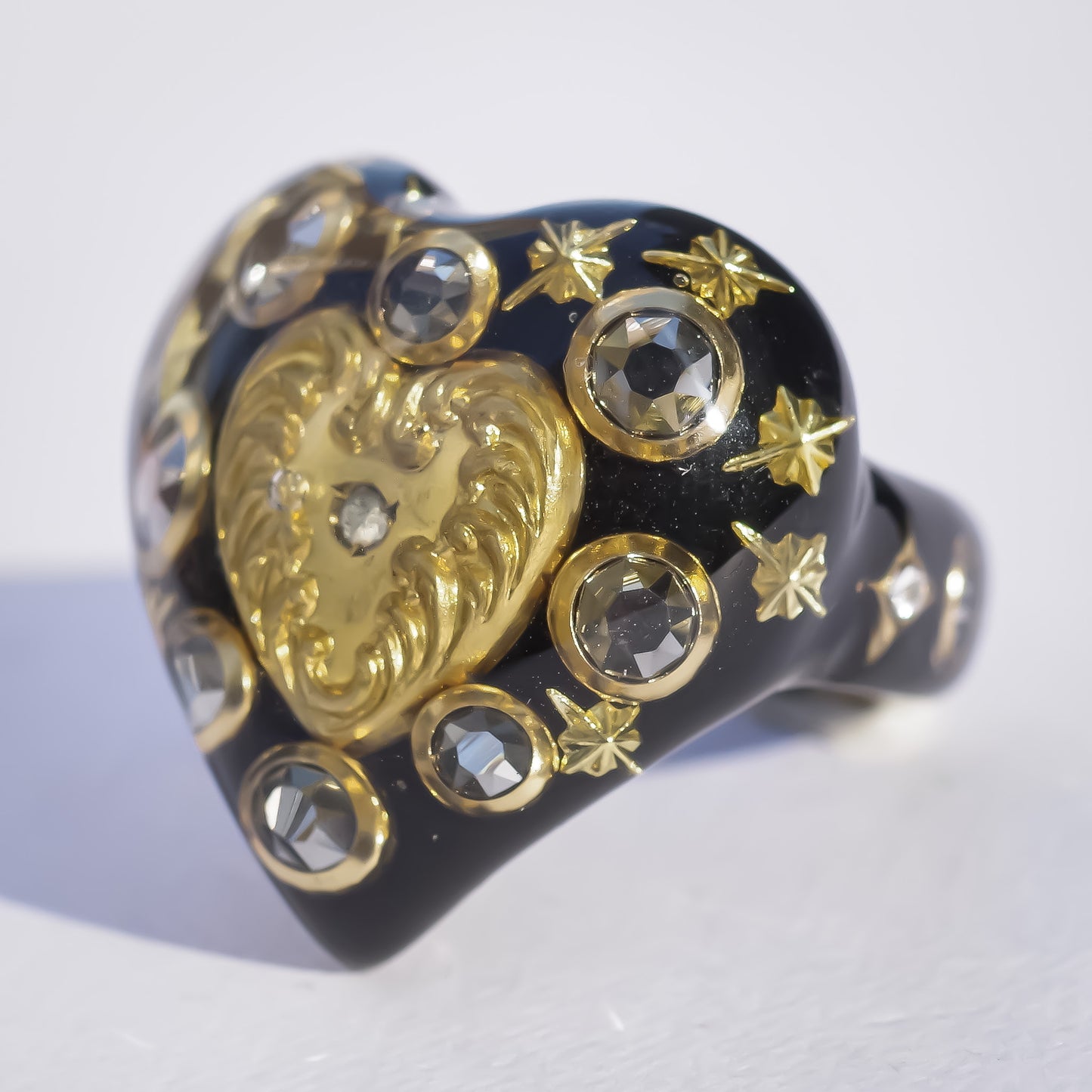 LOVE RING / HEART / GOLD / BLACK / #14